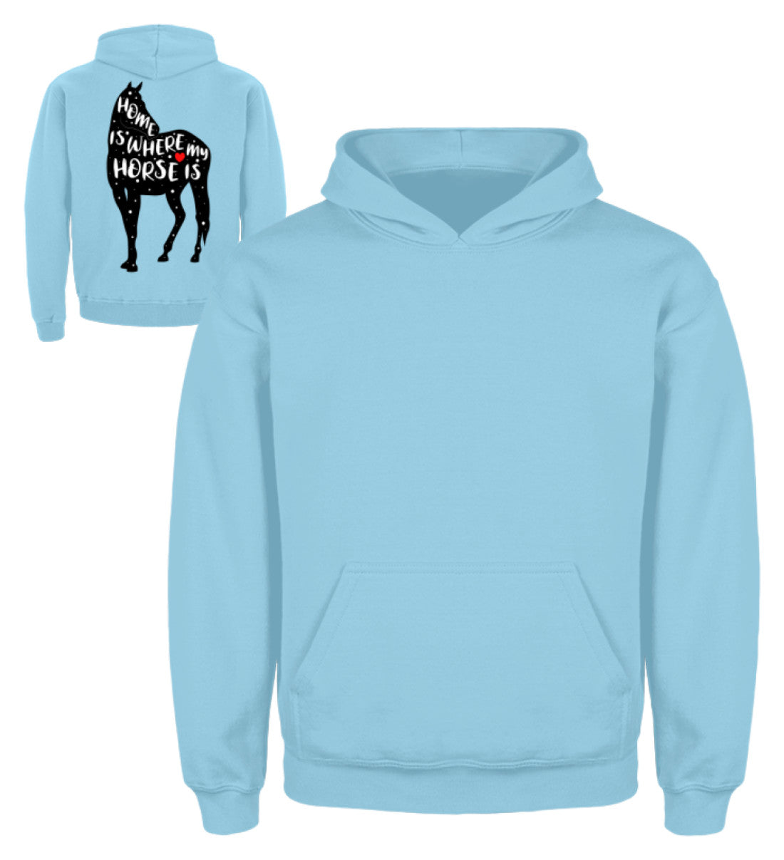 Zeigt funny adorable horse saying kinder hoodie in Farbe Feuerrot