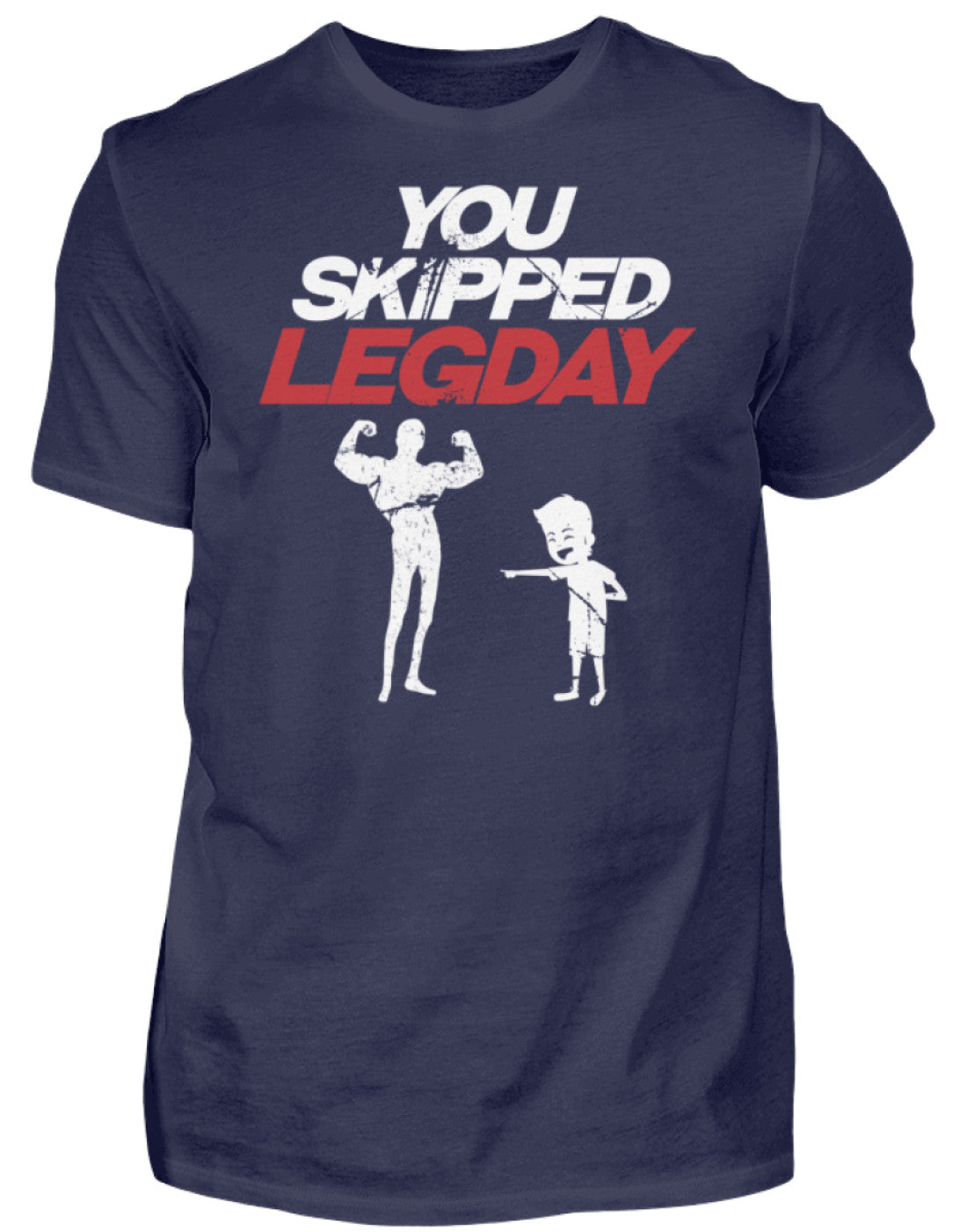 Zeigt chicken legs never skip legday herren shirt in Farbe Black