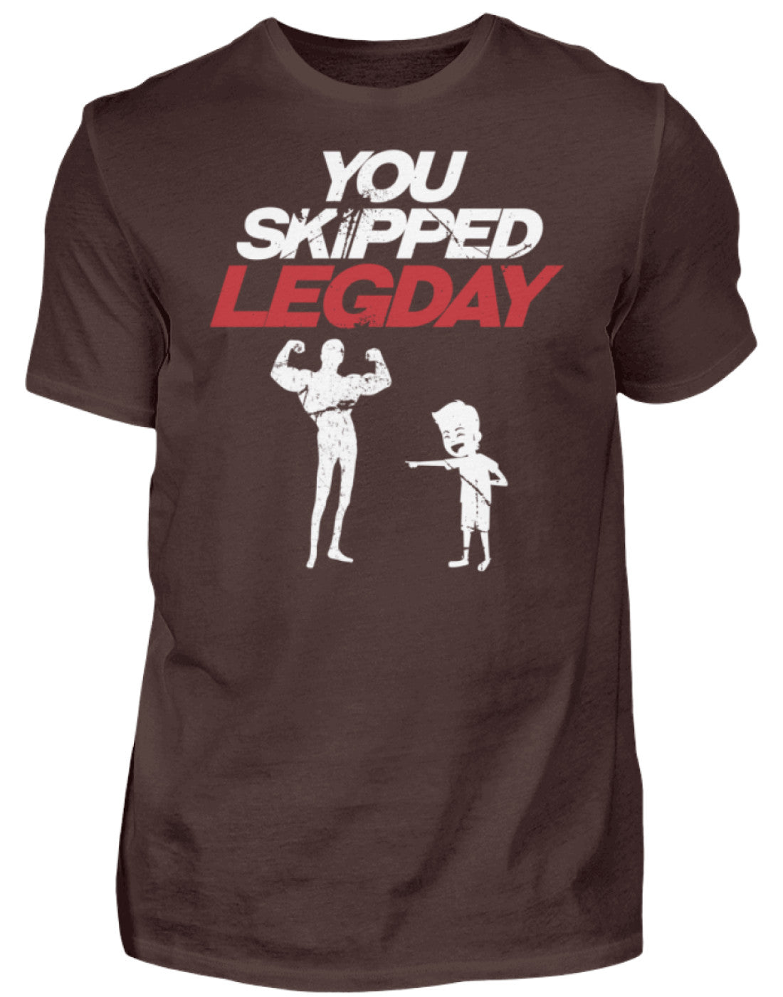 Zeigt chicken legs never skip legday herren shirt in Farbe Black