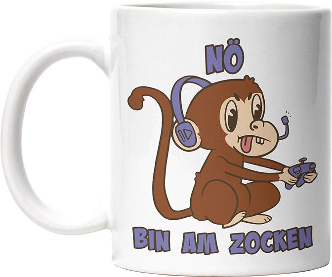 Affe Nö bin am zocken Lustige Kaffeetassee online kaufen Geschenkidee