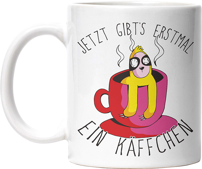 Jetzt gibts erstmal ein Käffchen Faultier 2 Lustige Kaffeetassee online kaufen Geschenkidee