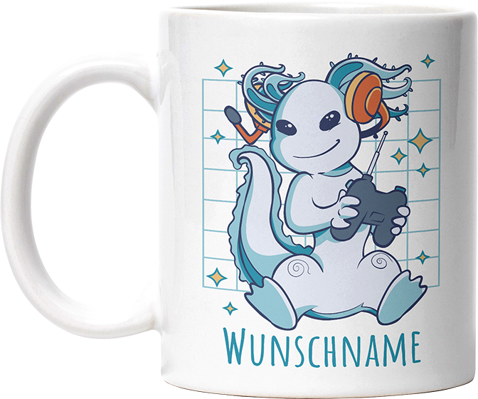 Axolotl Gamer Personalisierbar Name Lustige Kaffeetassee online kaufen Geschenkidee