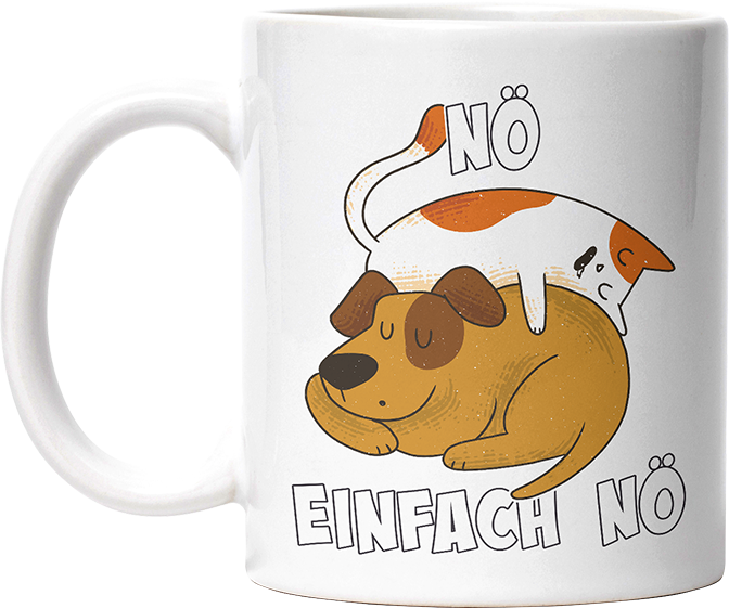 Nö Einfach Nö Hund Katze schlafen Lustige Kaffeetassee online kaufen Geschenkidee