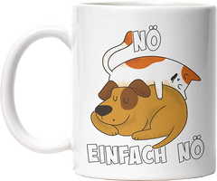 Nö Einfach Nö Hund Katze schlafen Lustige Kaffeetassee online kaufen Geschenkidee