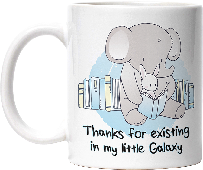 Thanks for existing in my little Galaxy Elefant Hase Lustige Kaffeetassee online kaufen Geschenkidee