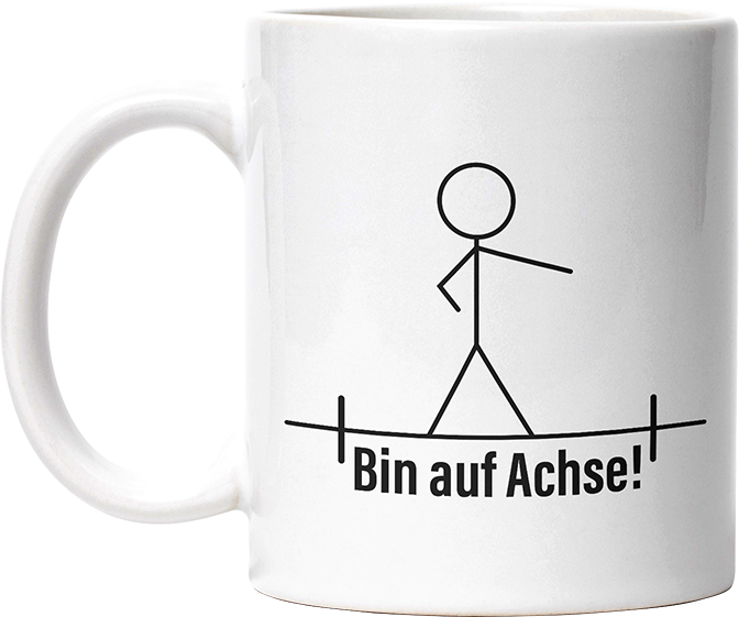 Strichmännchen Ich bin auf Achse Lustige Kaffeetassee online kaufen Geschenkidee