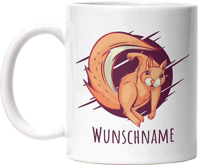 Eichhörnchen Personalisierbar Name 2 Lustige Kaffeetassee online kaufen Geschenkidee