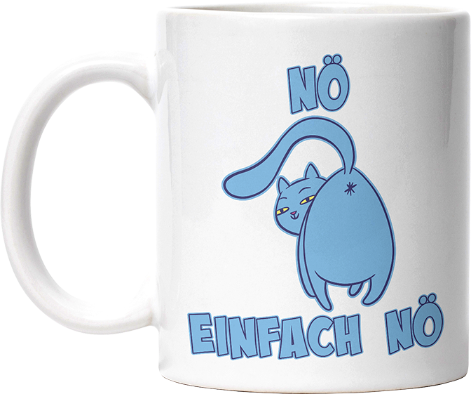 Nö Einfach Nö Katze zeigt Hintern 2 Lustige Kaffeetassee online kaufen Geschenkidee