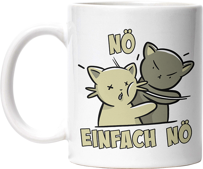 Nö Einfach Nö Katzen Ohrfeige Lustige Kaffeetassee online kaufen Geschenkidee