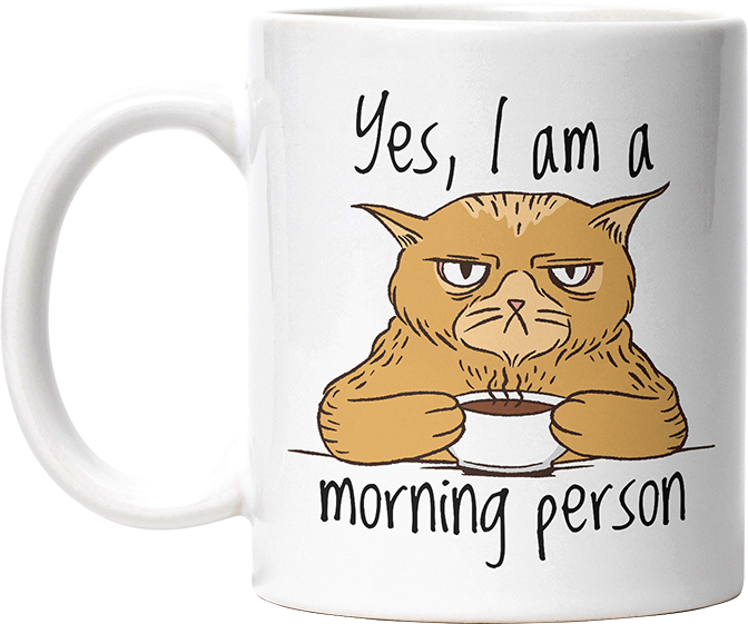 Yes I am a morning person Cat Lustige Kaffeetassee online kaufen Geschenkidee