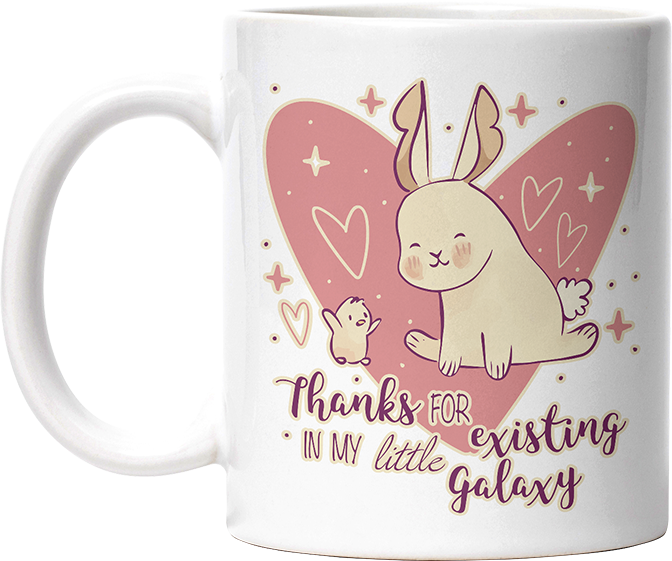 1WH Thanks for existing in my little Galaxy Hase Küken Lustige Kaffeetassee online kaufen Geschenkidee