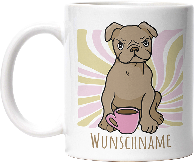 Bulldogge Personalisierbar Name Lustige Kaffeetassee online kaufen Geschenkidee