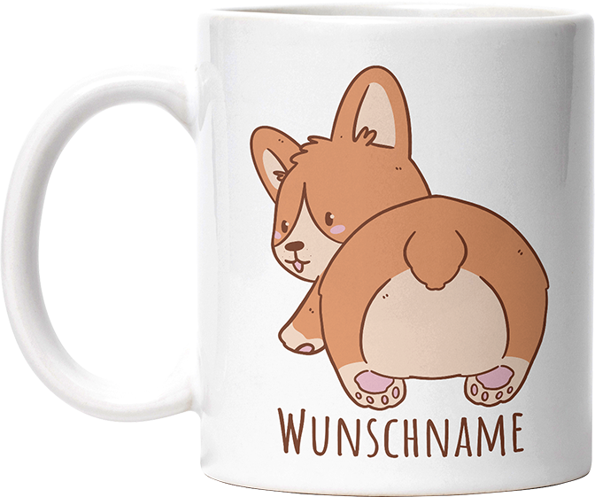 Corgi Popo Kaffee Personalisierbar Name Lustige Kaffeetassee online kaufen Geschenkidee