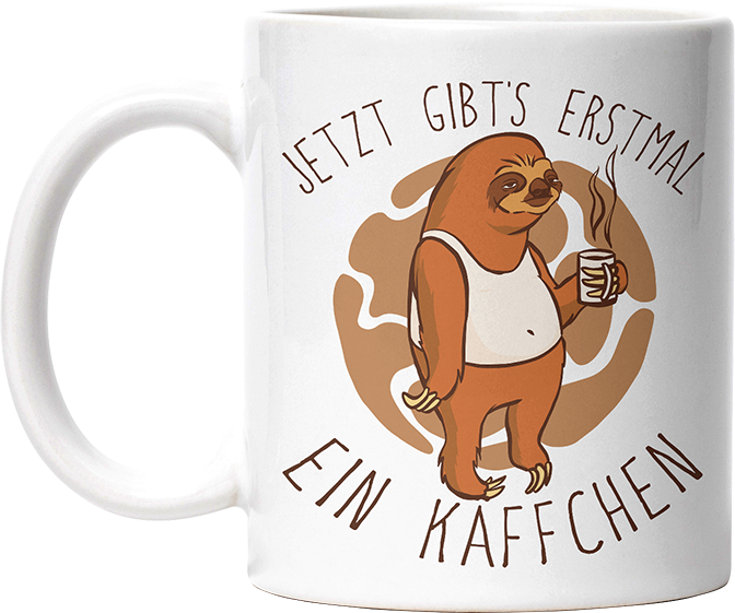 Jetzt gibts erstmal ein Käffchen Faultier 4 Lustige Kaffeetassee online kaufen Geschenkidee