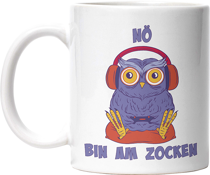 Eule Nö bin am zocken Lustige Kaffeetassee online kaufen Geschenkidee