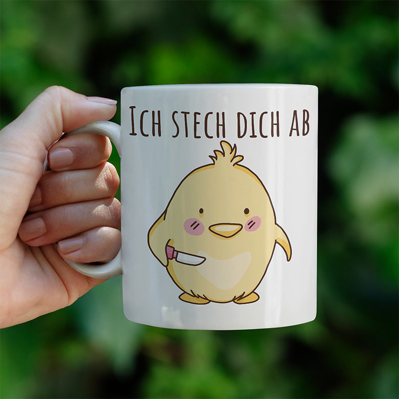 Ich stech dich ab Hühnchen Lustige Kaffeetassee online kaufen Geschenkidee