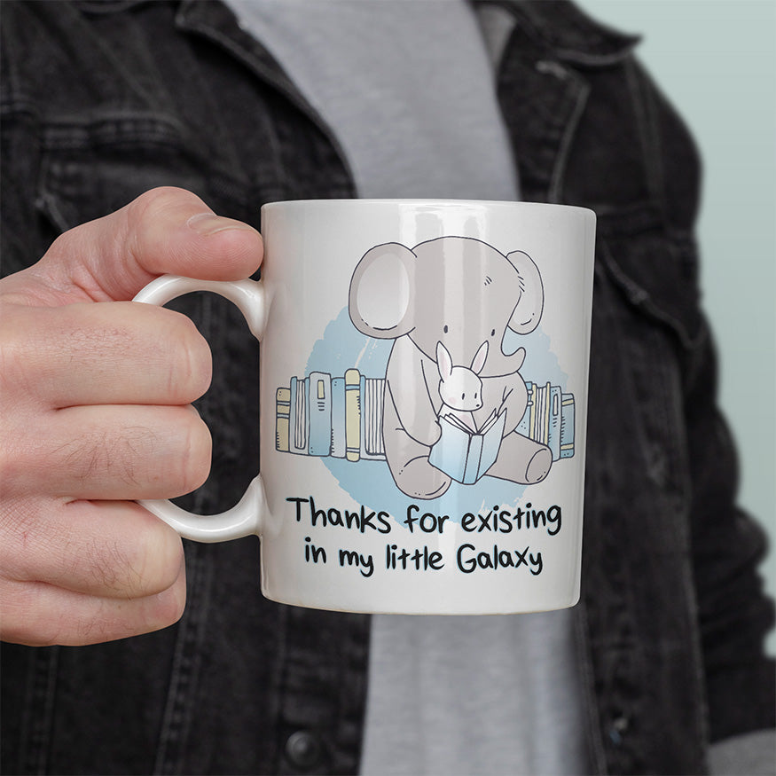 Thanks for existing in my little Galaxy Elefant Hase Lustige Kaffeetassee online kaufen Geschenkidee