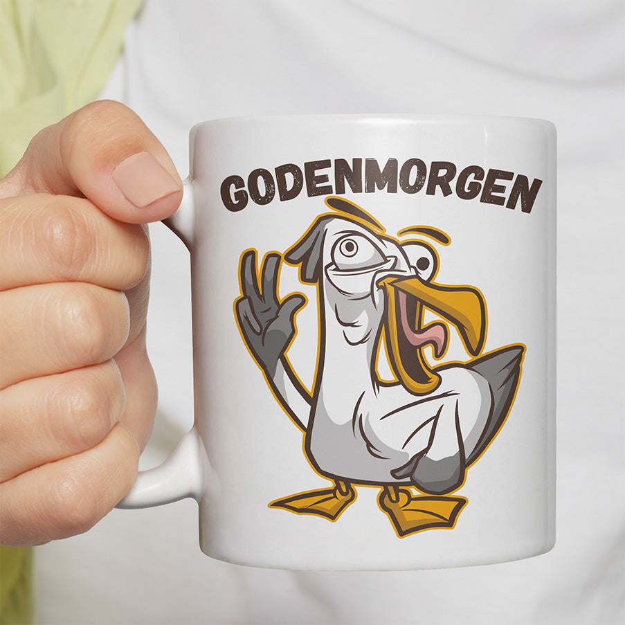Godenmorgen Plattdeutsch Möwe Lustige Kaffeetassee online kaufen Geschenkidee