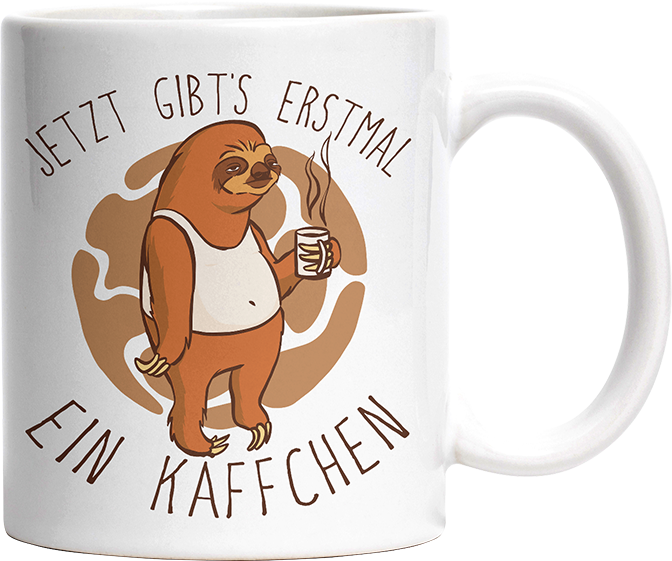Jetzt gibts erstmal ein Käffchen Faultier 4 Witzige Tasse kaufen Geschenk