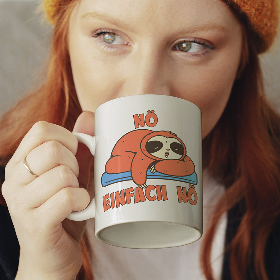 Nö Einfach Nö Faultier 3 Lustige Kaffeetassee online kaufen Geschenkidee