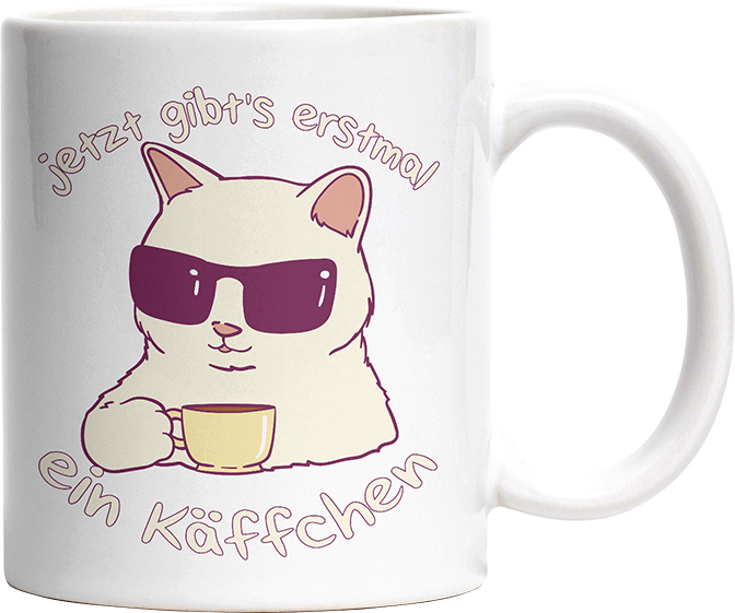 Jetzt gibts erstmal ein Käffchen Katze 4 Witzige Tasse kaufen Geschenk