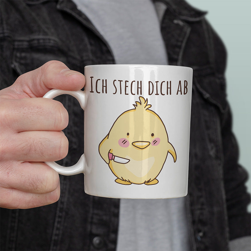 Ich stech dich ab Hühnchen Lustige Kaffeetassee online kaufen Geschenkidee