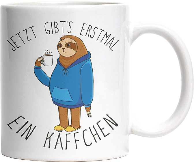 Jetzt gibts erstmal ein Käffchen Faultier 5 Witzige Tasse kaufen Geschenk