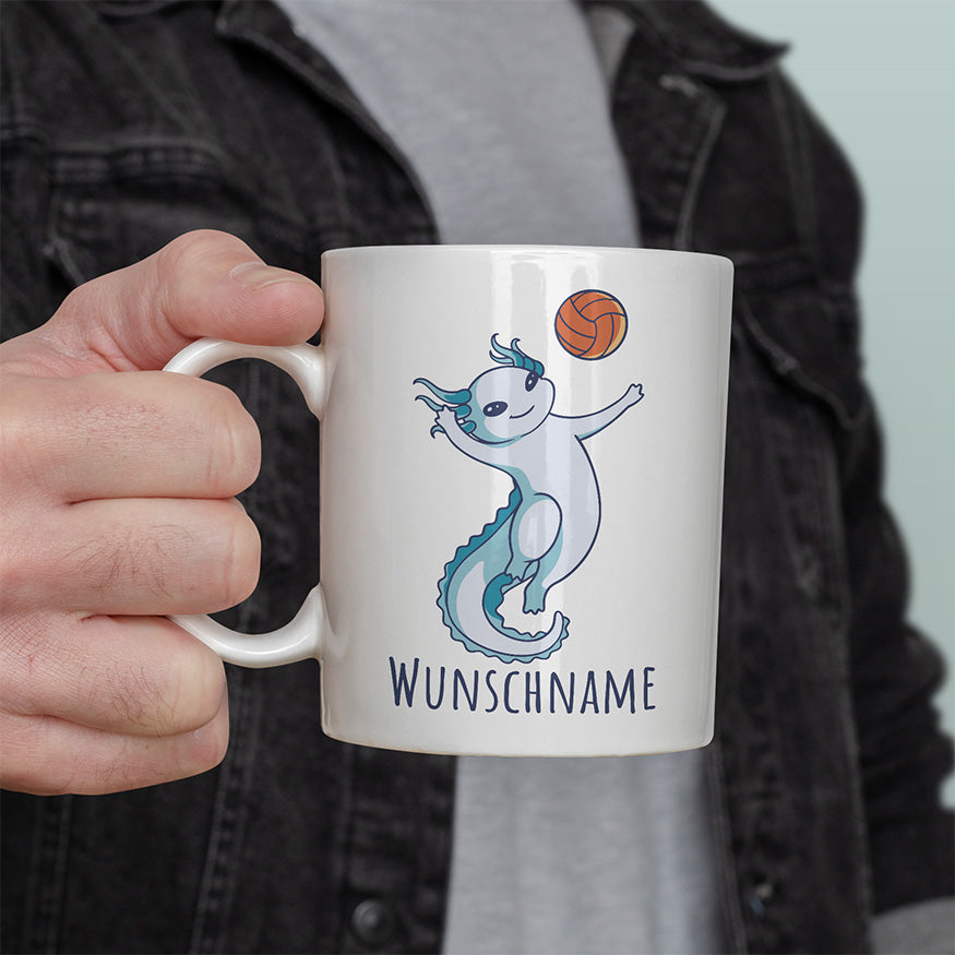 Axolotl Volleyball Kaffee Personalisierbar Name Lustige Kaffeetassee online kaufen Geschenkidee