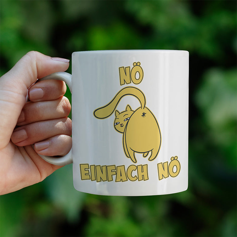 Nö Einfach Nö Katze zeigt Hintern 1 Lustige Kaffeetassee online kaufen Geschenkidee