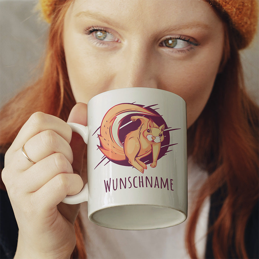 Eichhörnchen Personalisierbar Name 2 Lustige Kaffeetassee online kaufen Geschenkidee