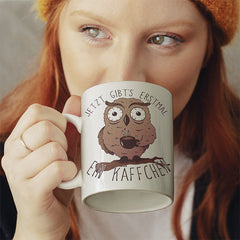 Jetzt gibts erstmal ein Käffchen Eule Lustige Kaffeetassee online kaufen Geschenkidee