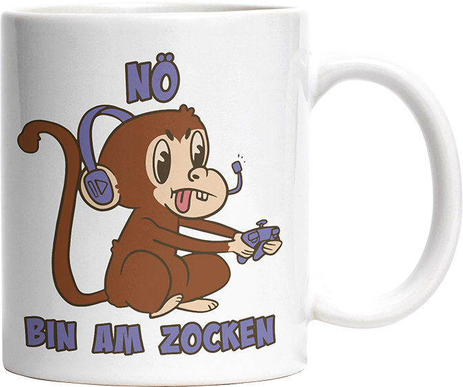 Affe Nö bin am zocken Witzige Tasse kaufen Geschenk