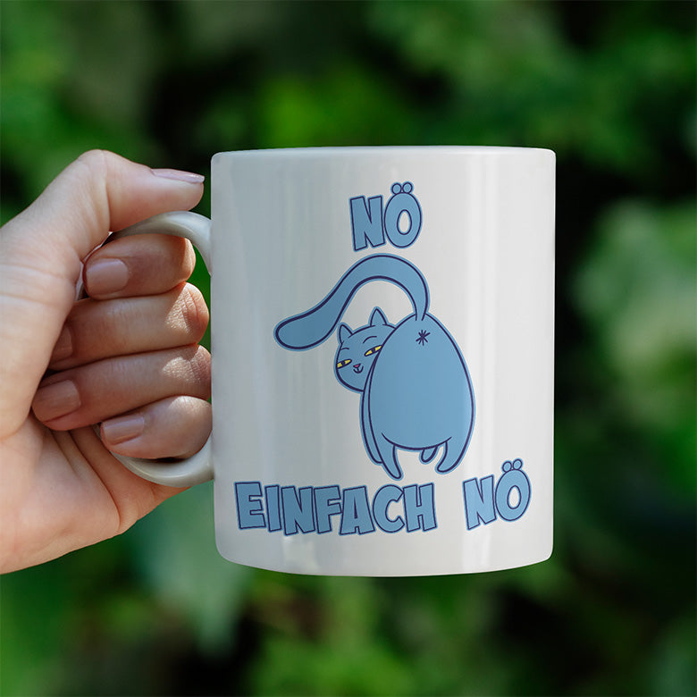 Nö Einfach Nö Katze zeigt Hintern 2 Lustige Kaffeetassee online kaufen Geschenkidee