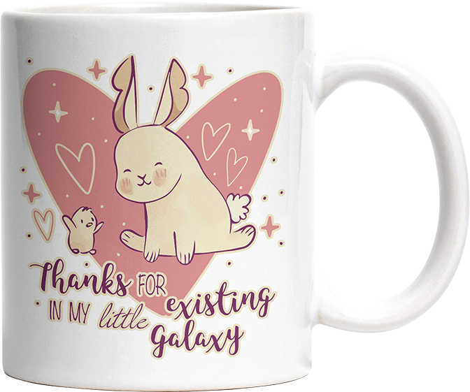 1WH Thanks for existing in my little Galaxy Hase Küken Witzige Tasse kaufen Geschenk