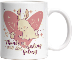 1WH Thanks for existing in my little Galaxy Hase Küken Witzige Tasse kaufen Geschenk