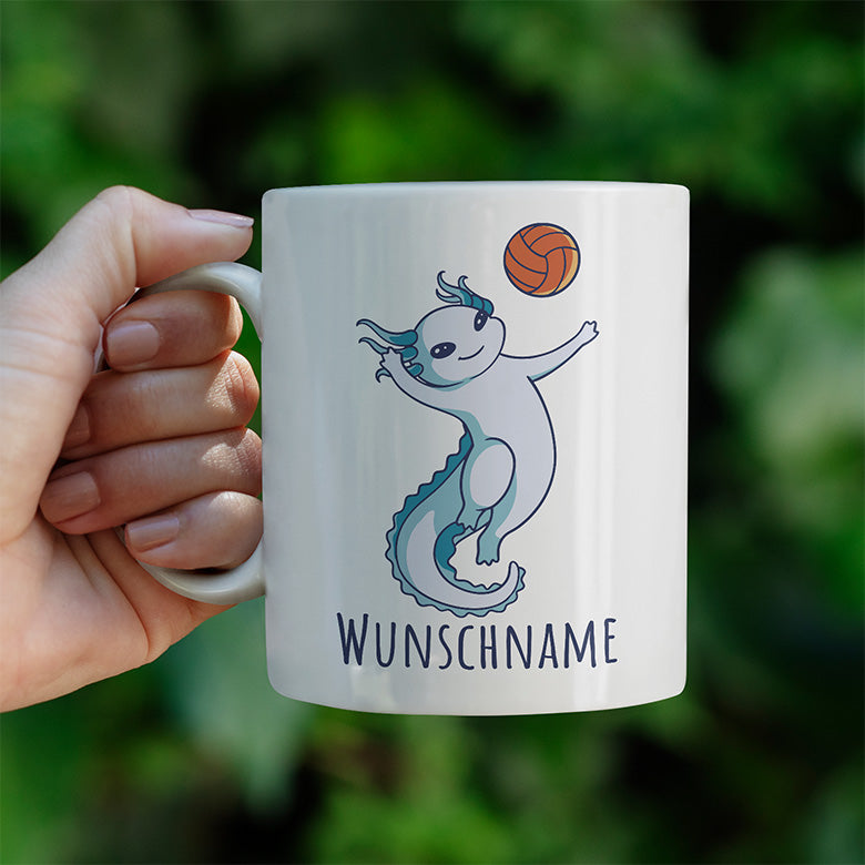 Axolotl Volleyball Kaffee Personalisierbar Name Lustige Kaffeetassee online kaufen Geschenkidee