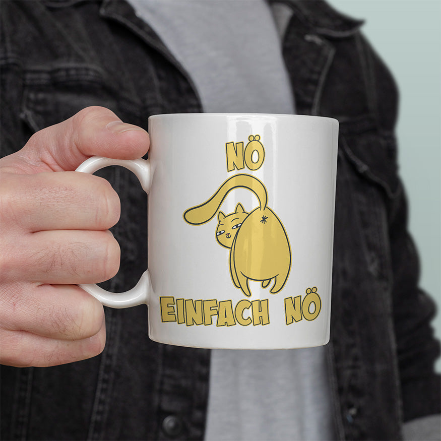 Nö Einfach Nö Katze zeigt Hintern 1 Lustige Kaffeetassee online kaufen Geschenkidee