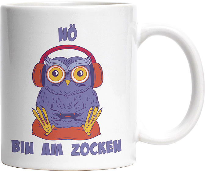 Eule Nö bin am zocken Witzige Tasse kaufen Geschenk