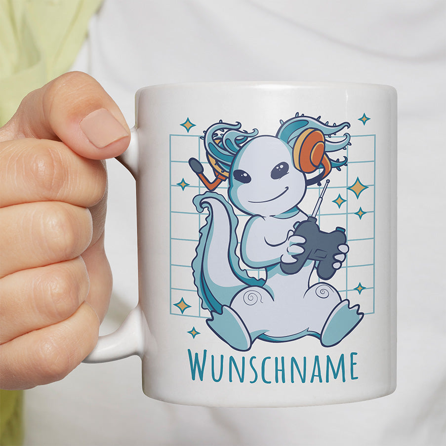 Axolotl Gamer Personalisierbar Name Lustige Kaffeetassee online kaufen Geschenkidee