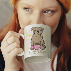 Bulldogge Personalisierbar Name Lustige Kaffeetassee online kaufen Geschenkidee