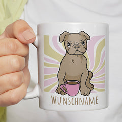 Bulldogge Personalisierbar Name Lustige Kaffeetassee online kaufen Geschenkidee