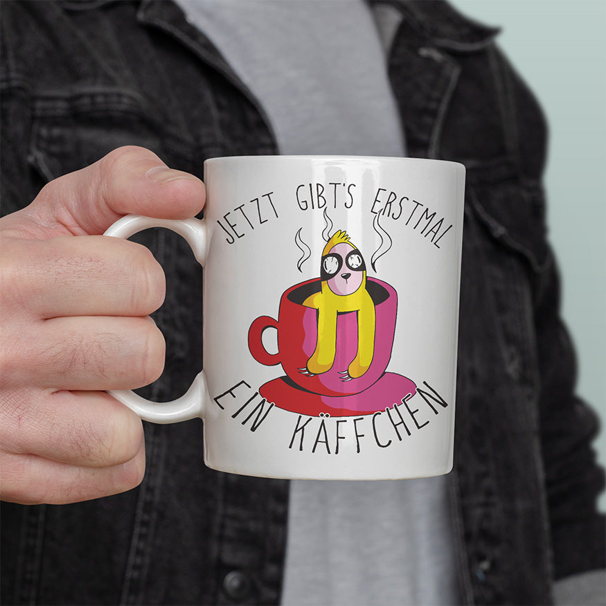 Jetzt gibts erstmal ein Käffchen Faultier 2 Lustige Kaffeetassee online kaufen Geschenkidee