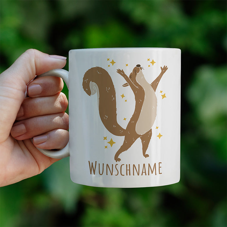 Eichhörnchen Personalisierbar Name 1 Lustige Kaffeetassee online kaufen Geschenkidee