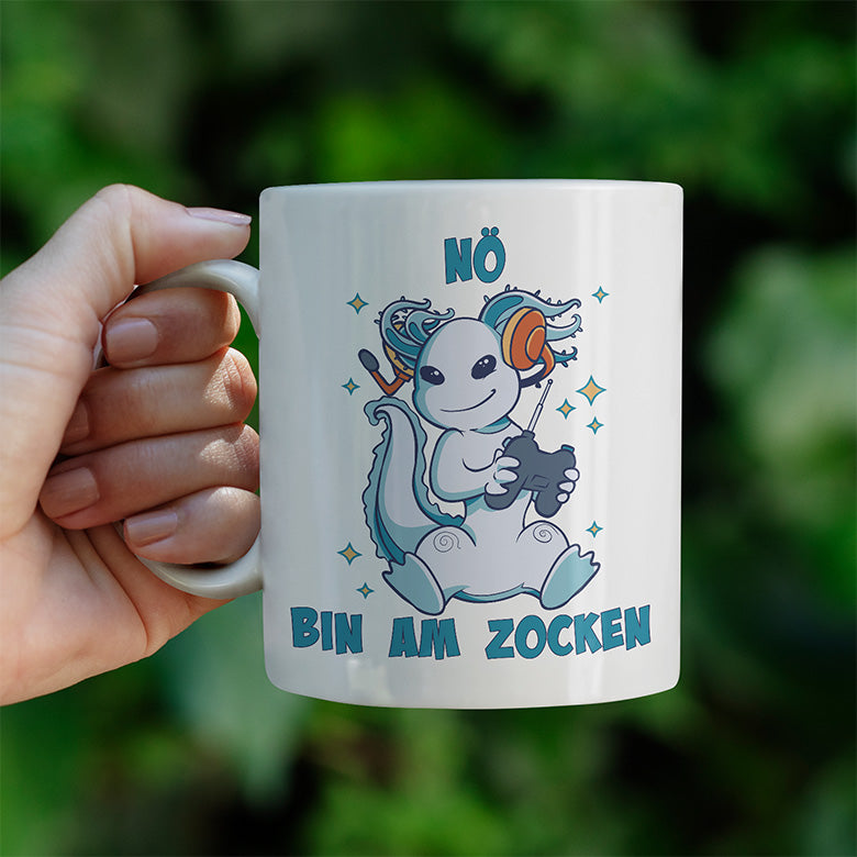 Axolotl Nö bin am zocken Lustige Kaffeetassee online kaufen Geschenkidee