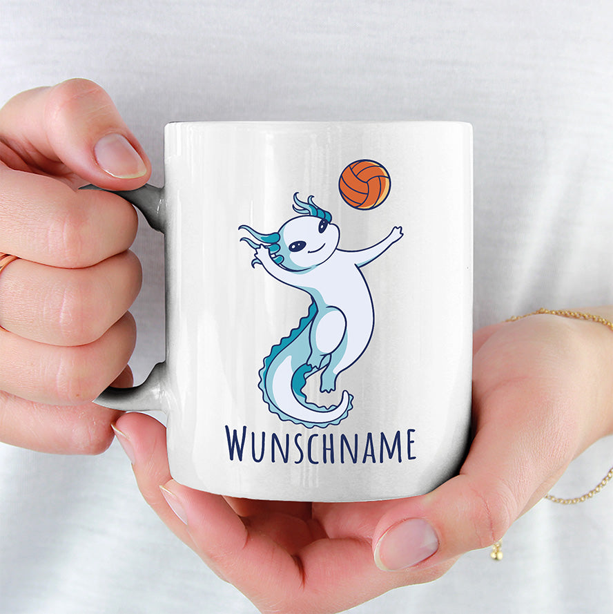 Axolotl Volleyball Kaffee Personalisierbar Name Lustige Kaffeetassee online kaufen Geschenkidee