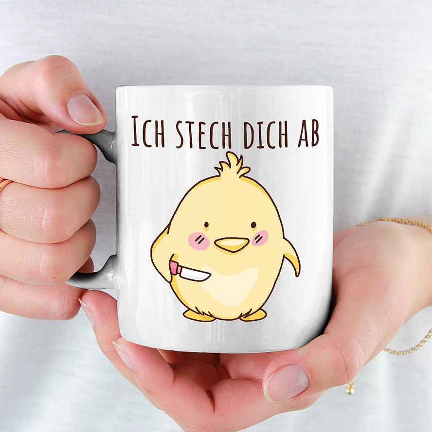 Ich stech dich ab Hühnchen Lustige Kaffeetassee online kaufen Geschenkidee