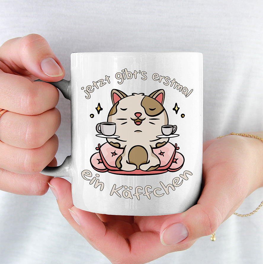 Jetzt gibts erstmal ein Käffchen Katze 3 Lustige Kaffeetassee online kaufen Geschenkidee