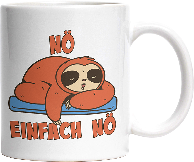 Nö Einfach Nö Faultier 3 Witzige Tasse kaufen Geschenk