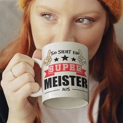 So sieht ein super Meister aus Lustige Kaffeetassee online kaufen Geschenkidee