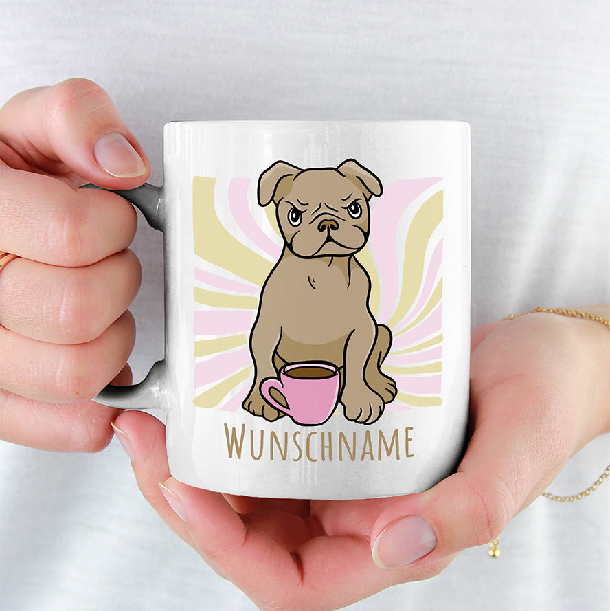 Bulldogge Personalisierbar Name Lustige Kaffeetassee online kaufen Geschenkidee